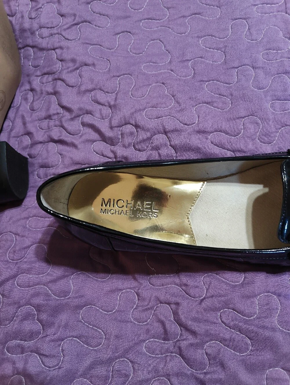 Michael Kors Lainey Black Patent Leather Loafers Size 6.5